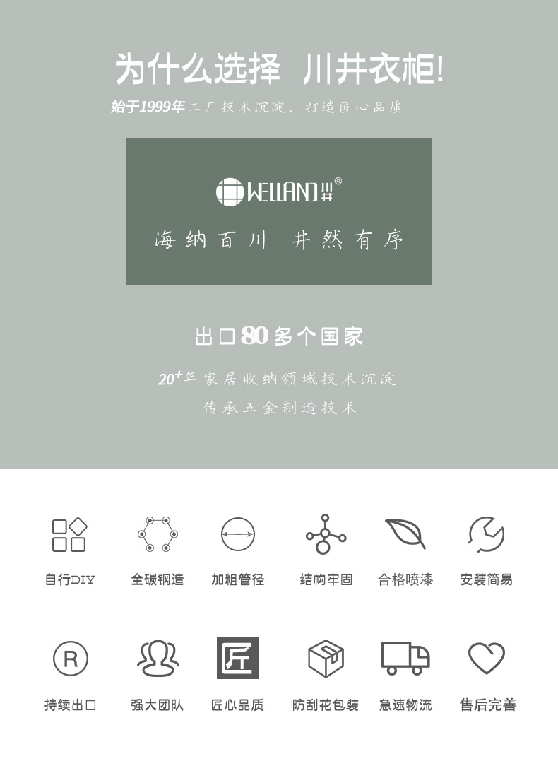 金屬碳鋼線網(wǎng)簡(jiǎn)易衣櫥架布衣柜-川井 (1)