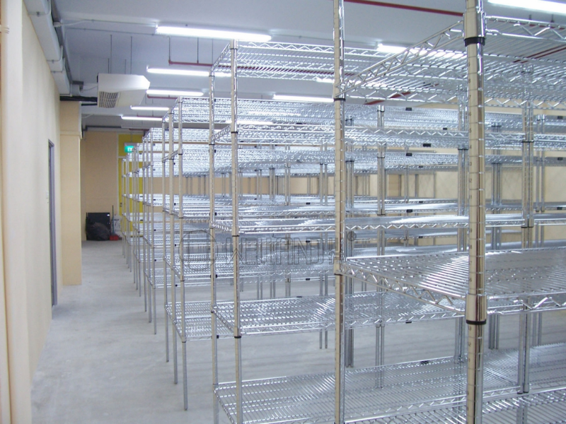 出口歐美 商用大容量實(shí)用 五層電鍍鉻儲物架-川井